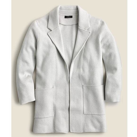 J.Crew Sophie Open Front Sweater Blazer Women’s XL Light Gray Office Workwear - Picture 2 of 8